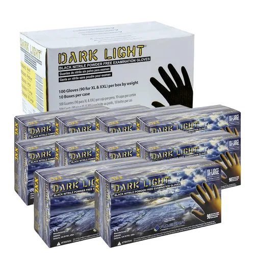 Vista 10 de Adenna Dark Light - Guantes desechables de nitrilo a granel – 9 mil, guantes de goma de trabajo resistentes con agarre texturizado, sin látex y sin
