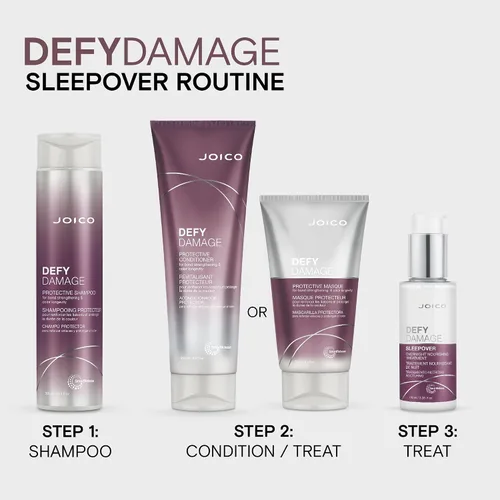 Vista 6 de Joico Tratamiento nutritivo Defy Damage Sleepover durante la noche Suaviza y suaviza instantáneamente Fortalece los lazos Reduce la rotura