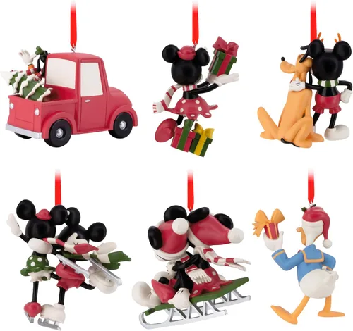 Vista 2 de Hallmark Disney - Juego de 6 adornos navideños de Mickey Mouse y sus amigos