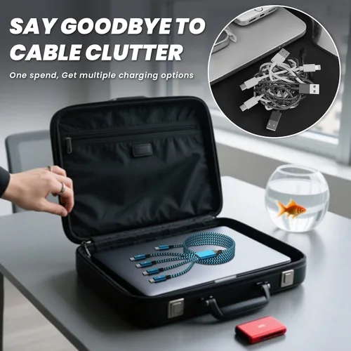 Vista 5 de Cable divisor USB C multi carga para múltiples dispositivos, cable de carga rápido 4 en 1, cable de carga de teléfono USB C trenzado con 4