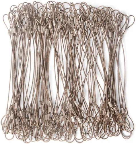 Vista 2 de Correas de cable de 14" (paquete de 100) - Resistentes, ajustables, premontadas, resistentes a manipulaciones - Adaptadores seguros para pantalla