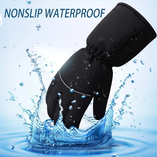 Vista 6 de Guantes calefactados, guantes eléctricos calefactados para campamento, calentadores de manos, guantes cálidos de invierno para hombres y mujeres