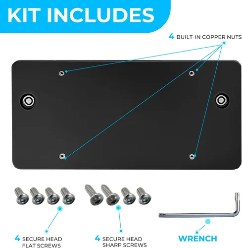 Vista 5 de Soporte de placa de parachoques trasero para Audi A7 S7 RS7 2012-2023, juego de soportes de placa con 8 tornillos únicos y kit de llave, kit