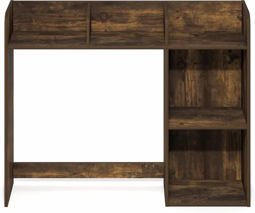 Vista 7 de Furinno Estante de escritorio clásico, gabinete de escritorio de 5 estantes, estante para libros, organizador de escritorio de 3 niveles