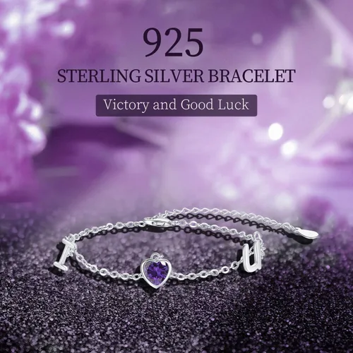Vista 7 de JUSTKIDSTOY Pulseras de plata de ley 925 con dije ajustable para parejas, joyería de amor, día de San Valentín, día de la madre, cumpleaños