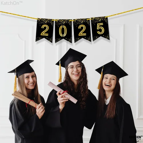 Vista 6 de Katchon, Cartel brillante de graduación 2025 – Grande de 10 pies, sin bricolaje Cartel de feliz graduación 2025, decoraciones de graduación clase