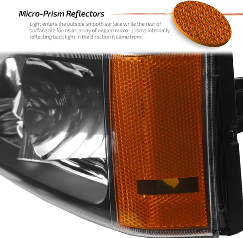 Vista 7 de AKKON - Para 2003-2006 Chevy Silverado Avalanche, faros delanteros negros con bisel, lámparas de defensa para conductor+pasajero, par de luces