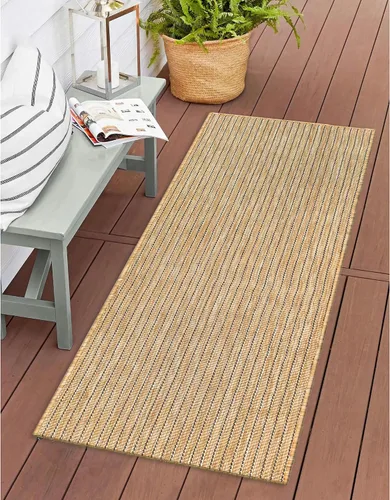 Vista 38 de Liora Manne Carmel - Alfombra tejida de perfil bajo de fácil cuidado para interiores y exteriores, color aguamarina, 6 pies 6 pulgadas x 9 pies 4