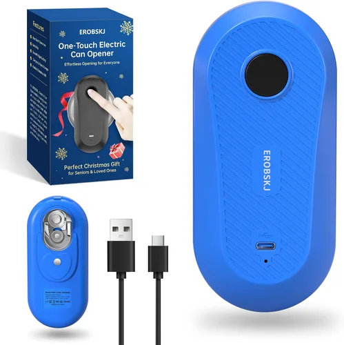 Vista 11 de Abrelatas eléctrico, abrelatas recargables para personas mayores y artritis, abrelatas automático de un solo toque, manos libres, borde liso