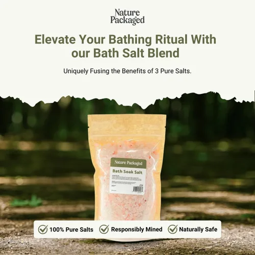 Vista 2 de Mezcla de sales de baño (16 onzas, paquete de 1) – Sal mineral pura de grano grueso – Se utiliza como baño de sal, baño de baño, remojo de pies, spa