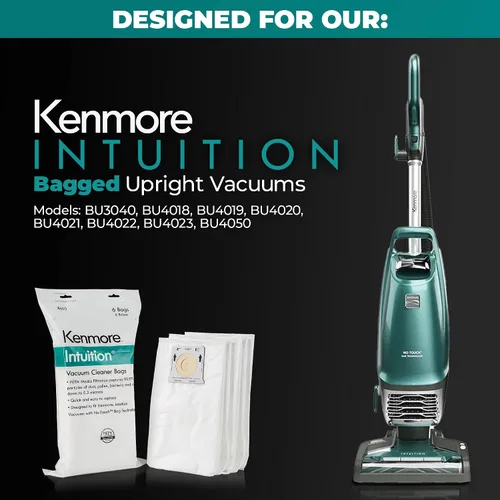 Vista 2 de Kenmore IB600 HEPA Reemplazo Intuition - Bolsas verticales para aspiradora BU4022, BU4020, BU4018, BU4050, BU3040, color blanco