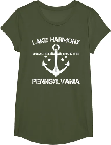 Vista 82 de Playera divertida de Lago Harmony Pennsylvania para acampada o pesca Negro
