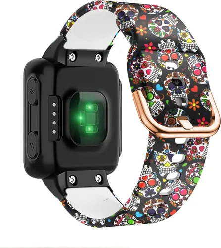 Vista 9 de Correa de reloj compatible con Garmin Forerunner 35, correa de repuesto de silicona con patrón de moda para hombre y mujer