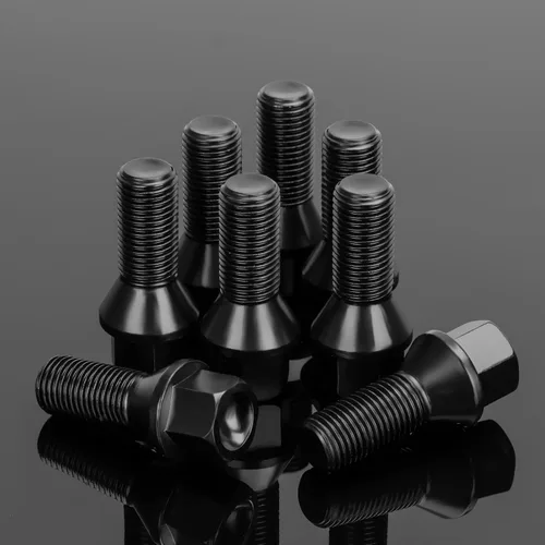 Vista 7 de Dynofit - Pernos de 14x1.5 compatibles con Audi, vástago de 27mm, 52mm de alto, pernos de rueda cónicos de asiento aftermarket para A1 A2 A3 A4 A8