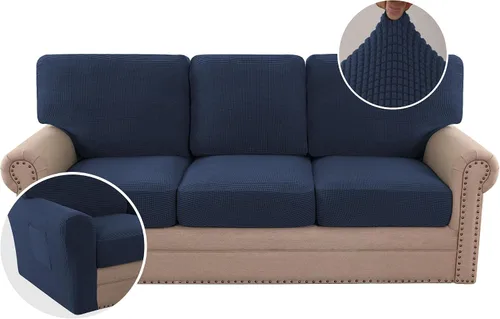 Vista 87 de H.VERSAILTEX Fundas elásticas para sillas de varias piezas, fundas para cojines ajustables para asiento y respaldo