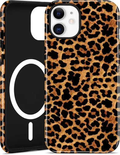 Vista 98 de Jusy Compatible con MagSafe Brown Tortoise Shell Print Phone Case para iPhone 7/8/SE, funda protectora magnética de lujo de TPU suave