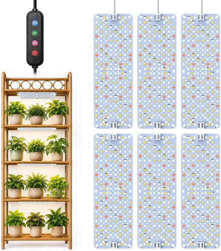 Vista 14 de SDOVUERC Luces de Crecimiento de Espectro Completo 384 LEDs, Luces de Crecimiento de Plantas de 24W para Plantas de Interior con Función de Conexión