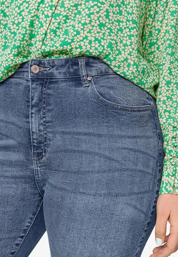 Vista 5 de Ellos Capri Denim de 5 bolsillos para mujer talla grande