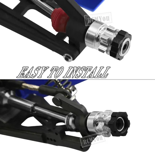 Vista 3 de Parte de mejoras de llave hexagonal de rueda de 0.472 in y 0.669 in para 1/10 Slash Rustler Stampede Bandit 4wd 2wd, adaptadores de cubo hexagonal