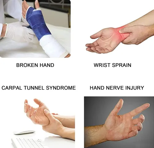 Vista 3 de Ortesis dedo dispositivo de entrenamiento de dedo rehabilitación robot guantes para rehabilitación Alivia el dolor del túnel carpiano noche Izquierda