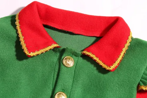 Vista 7 de Soyoekbt Disfraz de elfo de Navidad para niñas, disfraz de ayudante de Papá Noel para niñas