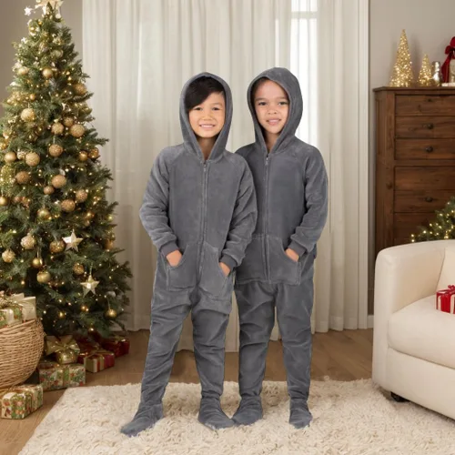 Vista 14 de Footed Pajamas - Pijama de una pieza de chenilla para niños pequeños Enterizo de pijama de una pieza para niños y niñas Unisex