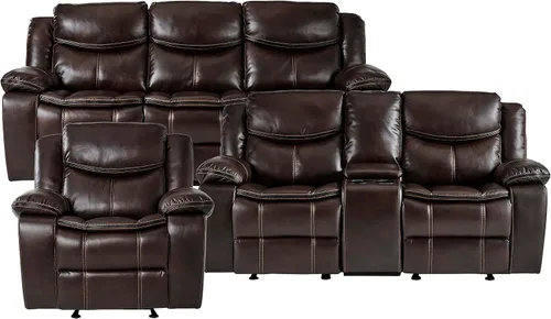 Vista 8 de Lexicon Bay - Juego de sofá reclinable manual, 2 piezas, color negro