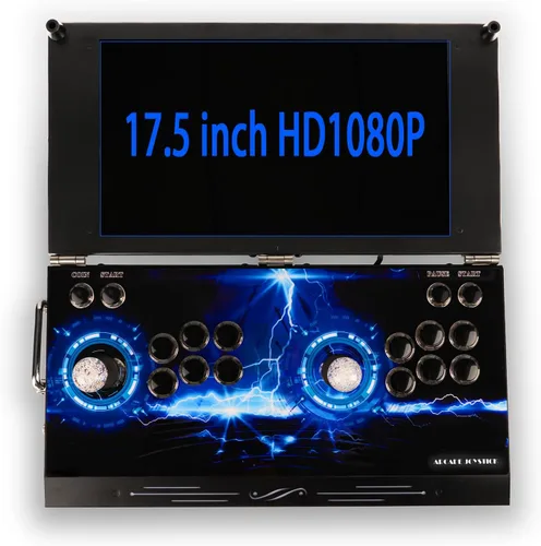 Vista 3 de TOJASDN 30000 in 1 Portable Arcade Game Console 17.5-inch HD Screen Dual Players Pandoras Box 80S,Retro Video Game Machine