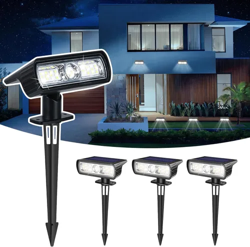 Vista 10 de Toodour Foco solar para exteriores, paquete de 2 luces solares para exteriores con 2 modos, luces de inundación impermeables alimentadas por energía