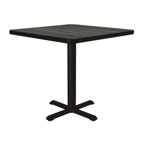 Vista 50 de Correll Mesa de bar redonda de 30 pulgadas, mesa de cóctel de comedor de 29 pulgadas de alto, parte superior laminada de nogal duradero, base