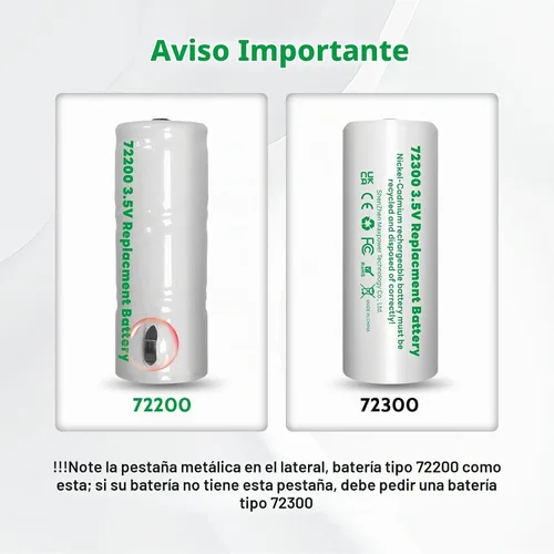 Vista 2 de [Usado] Batería de repuesto para Welch Allyn 72200 3.5V 1500 mAh batería recargable