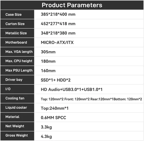 Vista 8 de ALSEYE Rams2.0 - Carcasa de PC de torre media Micro-ATX/ITX MATX, panel lateral de vidrio templado, filtros de polvo de control ARGB compatibles