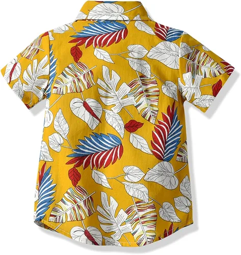 Vista 5 de MLAGJSS Conjunto de 2 piezas de ropa de verano con estampado lindo de corbatas, camisa, pantalones con tirantes