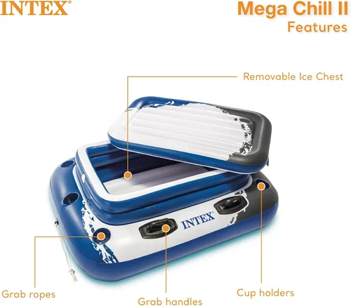 Vista 10 de Intex 58821EP Inflatable Mega Chill II 72 Can Beverage Cooler Float w/ Lid