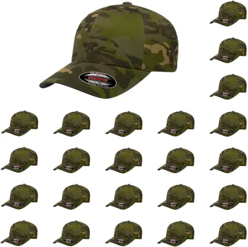 Vista 62 de Gorra de béisbol Flexfit Wooly Combed Premium de 6 paneles estructurada Ajuste elástico Paquete al por mayor disponible Negro