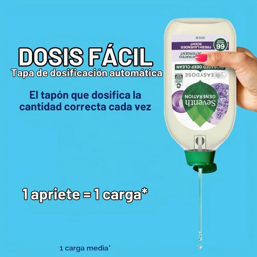 Vista 5 de Seventh Generation - Detergente EasyDose para ropa ultra concentrado: 66 cargas, aroma de lavanda fresca, 23,1 onzas líquidas