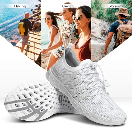 Vista 8 de SEEKWAY Zapatos de agua para hombre y mujer, secado rápido, zapatos acuáticos descalzos, playa, caminar, kayak, canotaje, deportes acuáticos SP006