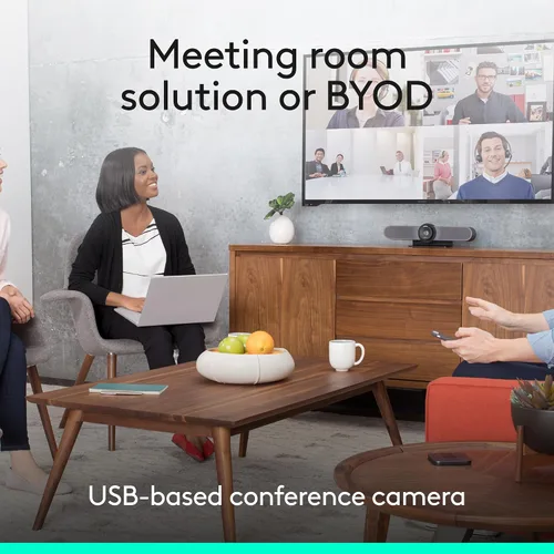Vista 3 de Logitech MeetUp - Sistema de videoconferencia, Ultra HD 4K/1080p/720p, 3 micrófonos/altavoces ajustables, amplio campo de visión de 120°