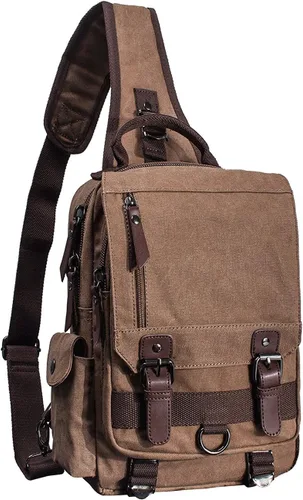 Vista 14 de Mygreen bolsa cruzada de lona, mochila de viaje Verde militar