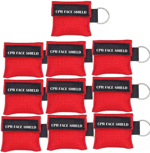 Vista 6 de CPR Face Shield Mask Keychain Keying Emergency Kit CPR Face Shields Pocket Mask for First Aid or CPR