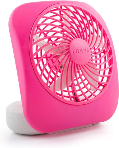 Vista 10 de O2COOL Treva ventilador de 5 pulgadas alimentado por batería, ventilador de escritorio portátil de 2 velocidades de enfriamiento con diseño compacto