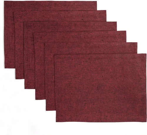 Vista 32 de Solino Home Athena - Juego de 4 manteles individuales cuadrados de lino natural claro de 14 x 14 pulgadas, manteles individuales 100 % lino puro
