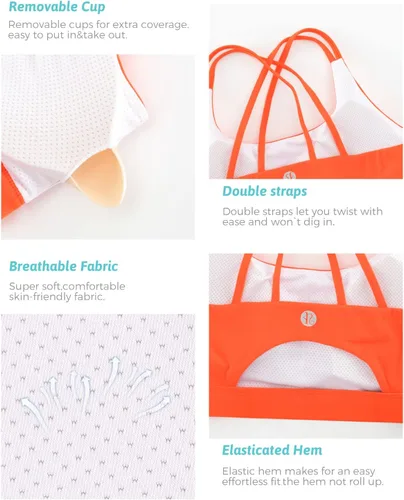 Vista 29 de Brasieres deportivos para mujer, con relleno, tipo camiseta sin mangas, sexis, con espalda cruzada, de alto impacto, largos, ideales para practicar