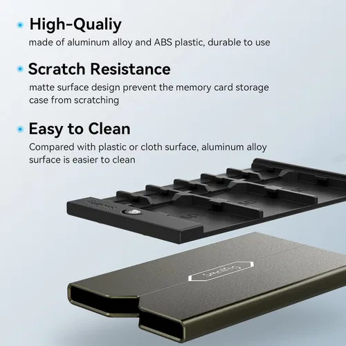 Vista 4 de SMALLRIG Funda para Tarjetas de Memoria Soporte Anti-Choque Anti-Caída y Arañazos Adecuada para Tarjetas SD/Micro SD/SIM para Entusiastas