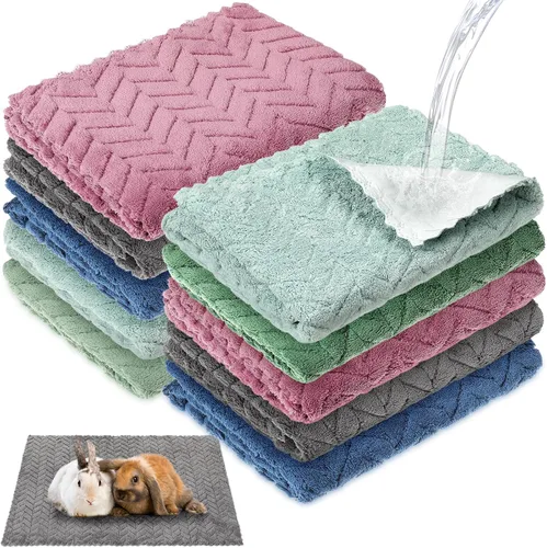 Vista 10 de VitalCozy 10 piezas de forro lavable para jaula de conejillo de indias, ropa de cama para ratas, control absorbente, almohadillas impermeables