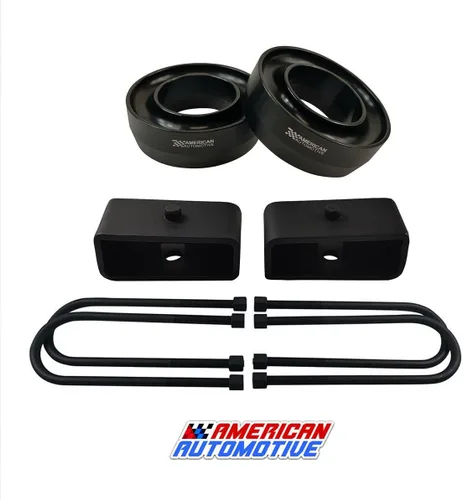 Vista 11 de Compatible con Ram 2500 3500 2003-2011 Kit de elevación completa 2WD 2.5 pulgadas Billet Espaciadores de resorte delantero + Bloques traseros de 1.5