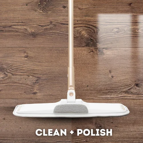 Vista 6 de Quick Shine Ultimate Gold Clean + Polish Mop Kit Kit todo en uno de 9 piezas con accesorios intercambiables No necesita baterías Sistema