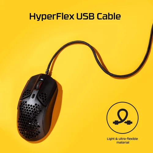 Vista 3 de HyperX Pulsefire Haste - Mouse para juegos - Ultraligero, 2.12oz, carcasa de panal de abeja, diseño hexagonal, cable USB HyperFlex, hasta 16000 DPI