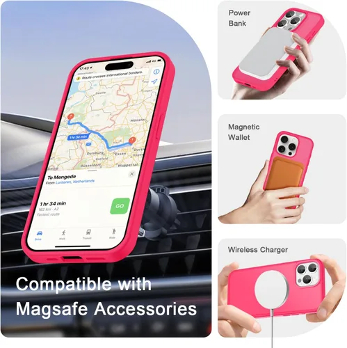 Vista 1631 de Funda para Google Pixel 10 Pro XL, cubierta magnética mate, color negro Fit for MagSafe, Screen Protector included, Shockproof Military Grade