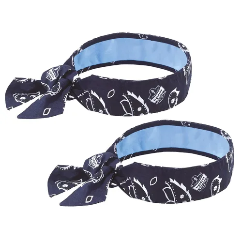 Vista 15 de Ergodyne Chill Its 6700CT - Bandana de enfriamiento, forrada con material PVA evaporativo para un alivio de enfriamiento rápido, lazo para un ajuste